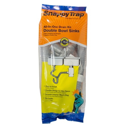 Snappy Trap Snappy Trap 1-1/2 in. D PVC Double Sink Drain Kit DK-110-AH